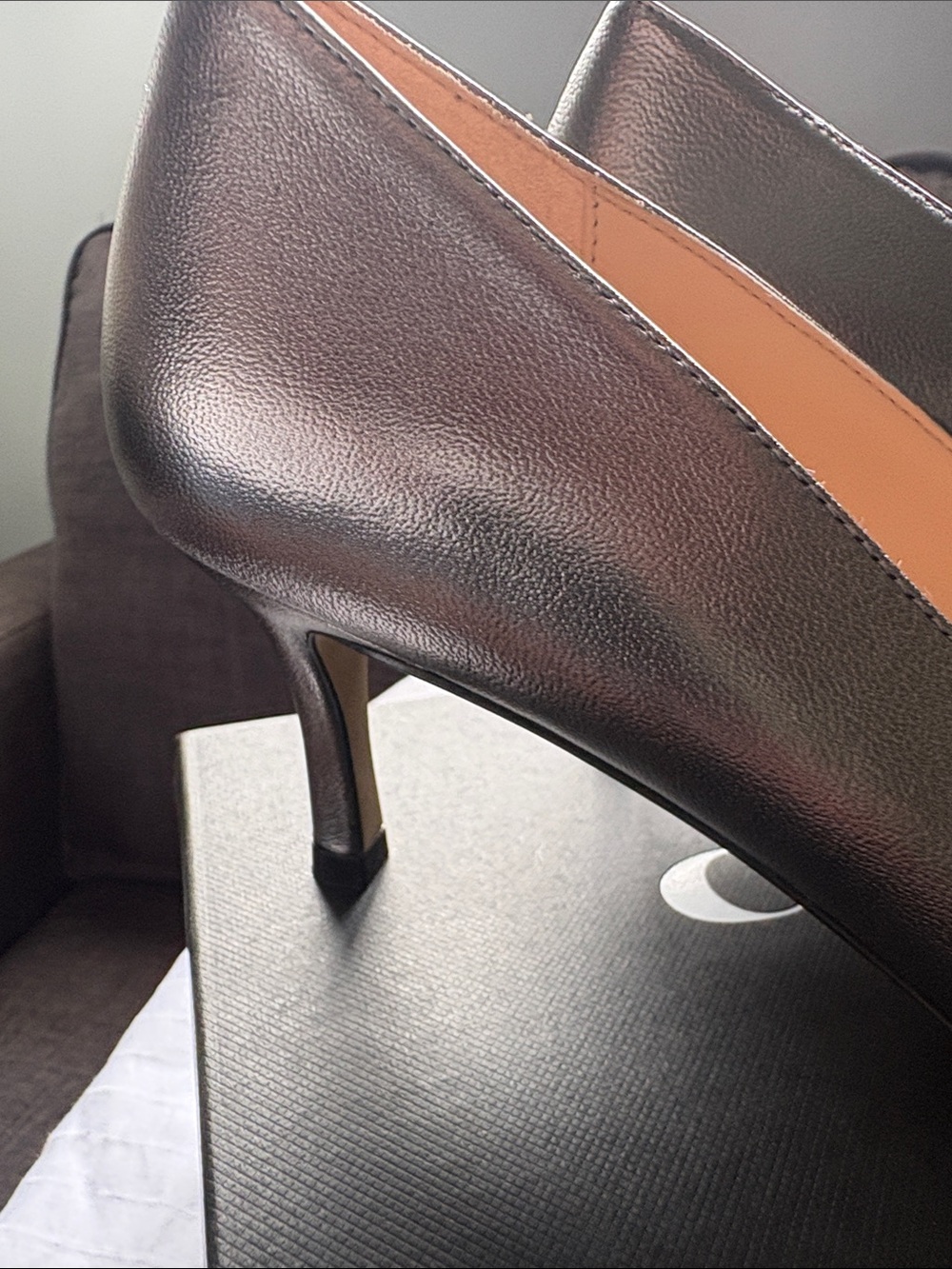 Coach Pewter Metallic Pointed-Toe Pumps - Picture 2 of 8